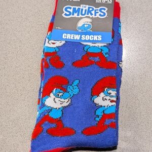 The Smurfs Men’s Crew Socks - Blue & Red